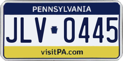 PA license plate JLV0445