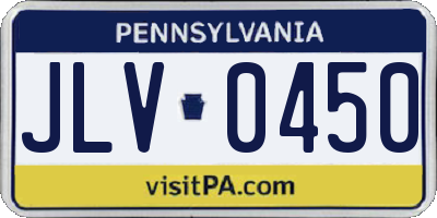 PA license plate JLV0450