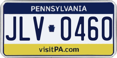 PA license plate JLV0460