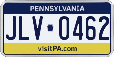 PA license plate JLV0462