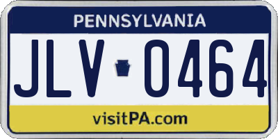 PA license plate JLV0464