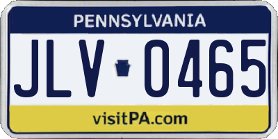 PA license plate JLV0465