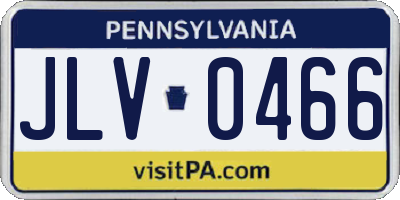 PA license plate JLV0466
