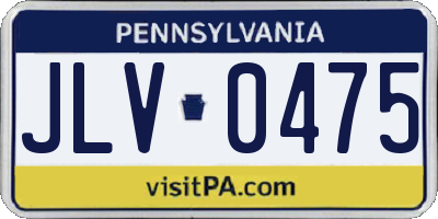 PA license plate JLV0475