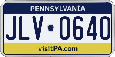 PA license plate JLV0640