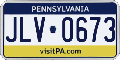 PA license plate JLV0673