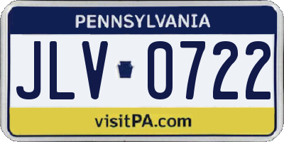 PA license plate JLV0722