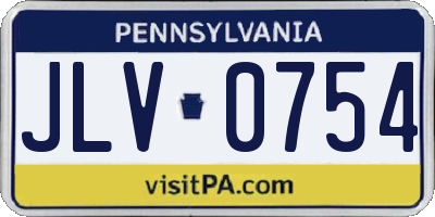 PA license plate JLV0754