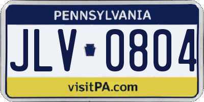 PA license plate JLV0804