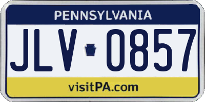 PA license plate JLV0857