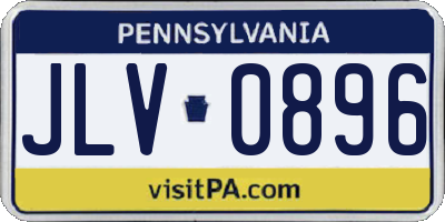 PA license plate JLV0896