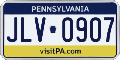 PA license plate JLV0907