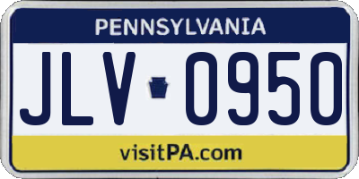 PA license plate JLV0950