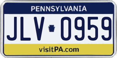 PA license plate JLV0959