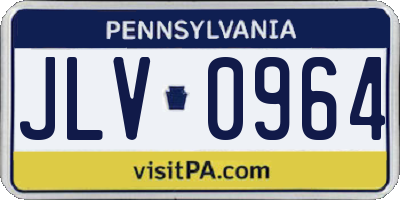 PA license plate JLV0964