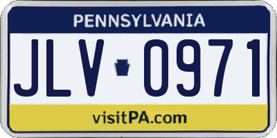 PA license plate JLV0971