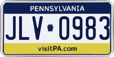 PA license plate JLV0983
