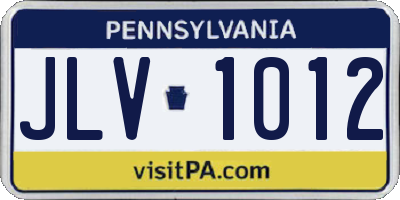 PA license plate JLV1012