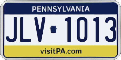 PA license plate JLV1013