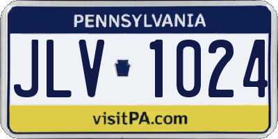 PA license plate JLV1024