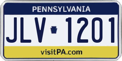 PA license plate JLV1201
