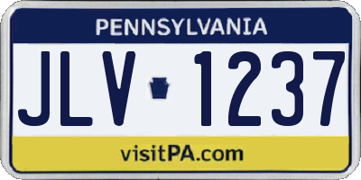 PA license plate JLV1237