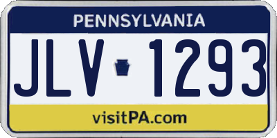 PA license plate JLV1293