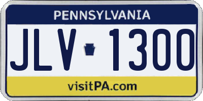PA license plate JLV1300
