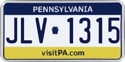 PA license plate JLV1315