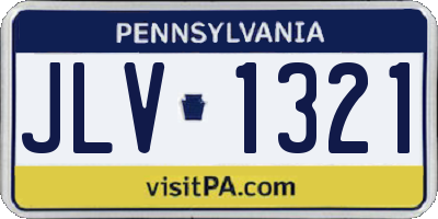 PA license plate JLV1321