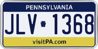 PA license plate JLV1368