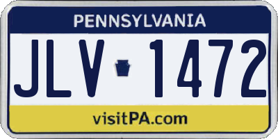 PA license plate JLV1472