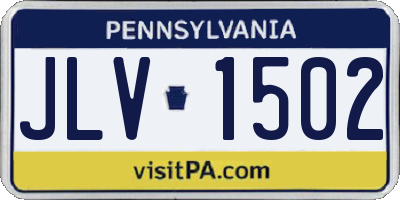 PA license plate JLV1502