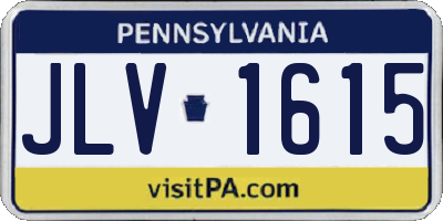 PA license plate JLV1615