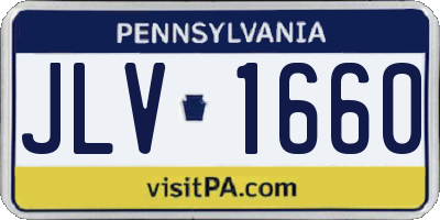 PA license plate JLV1660