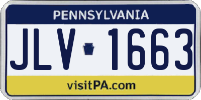 PA license plate JLV1663
