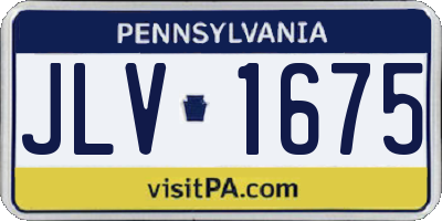 PA license plate JLV1675