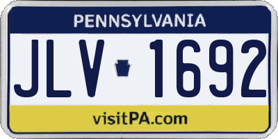 PA license plate JLV1692