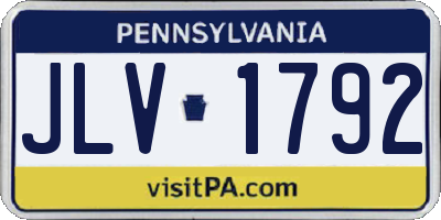 PA license plate JLV1792
