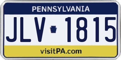 PA license plate JLV1815
