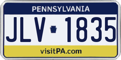 PA license plate JLV1835