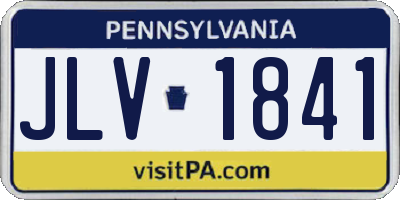 PA license plate JLV1841
