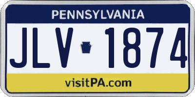 PA license plate JLV1874