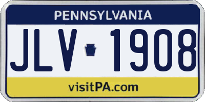 PA license plate JLV1908