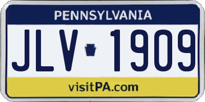 PA license plate JLV1909