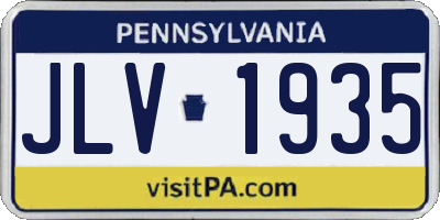 PA license plate JLV1935
