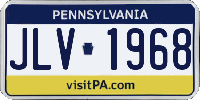 PA license plate JLV1968