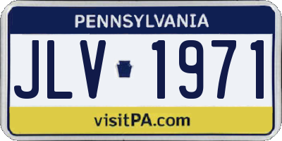 PA license plate JLV1971