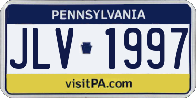 PA license plate JLV1997