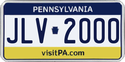 PA license plate JLV2000